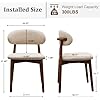 Farmhouse Dining Chairs Set of 4, Mid Century Modern Fabric Upholstered Kitchen Chairs, Wooden Dining Room Chair with Curved Back for Kitchen Dining Room Restaurant Cafe, Light Camel (Only Chairs)