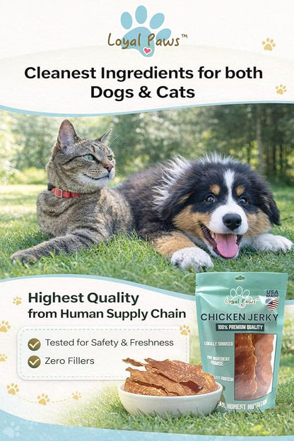 Chicken Jerky Dog Treats for Training – All Natural Chicken Strips for Dogs, High Protein Dog Treats Chicken, Grain Free Dog Snacks, No Fillers, Limited Ingredient Chews Pet Supplies, 4oz
