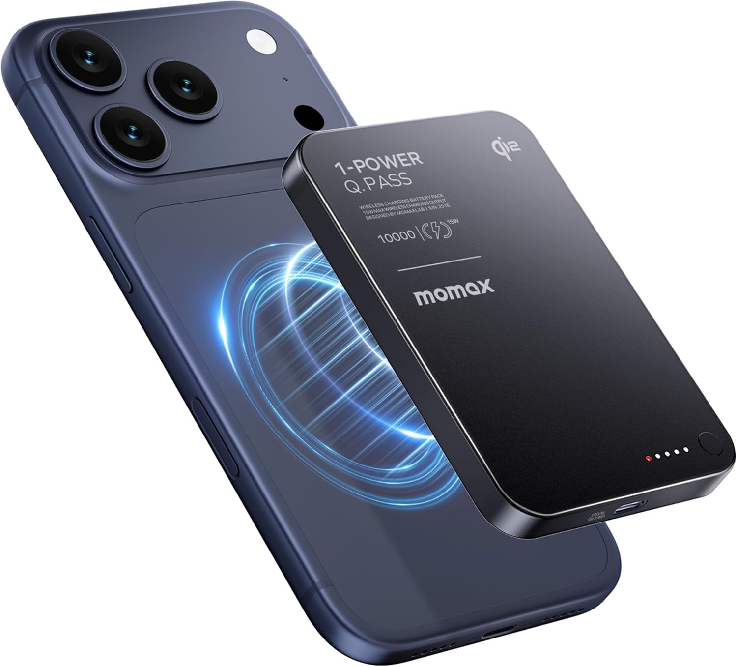 MOMAX Qi2 Magnetic Power Bank, 10000mAh Everyday Portable Charger