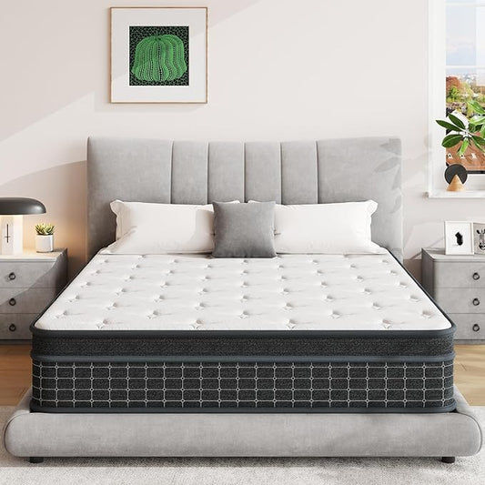 SupremeSleep Queen Mattress, 12 Inch Queen Size Mattresses in a Box, Individually Wrapped Pocket Coils for Isolate Motion,Pressure Relief, CertiPUR-US Certified, Support Comfort & Medium Firm