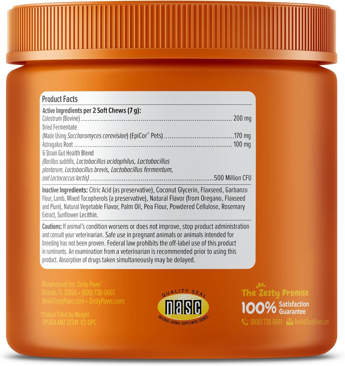 Zesty Paws Allergy Immune Bites - Dog Allergy Chews, Dog Probiotics for Itchy Skin and Ears, Lamb, 90ct