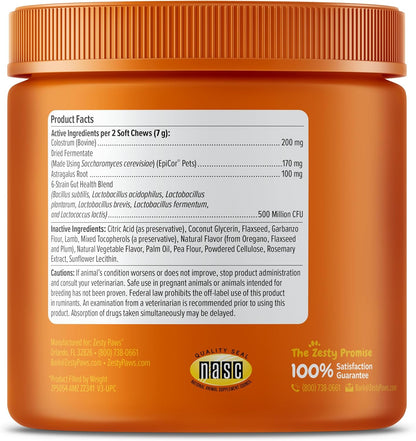 Zesty Paws Allergy Immune Bites - Dog Allergy Chews, Dog Probiotics for Itchy Skin and Ears, Lamb, 90ct