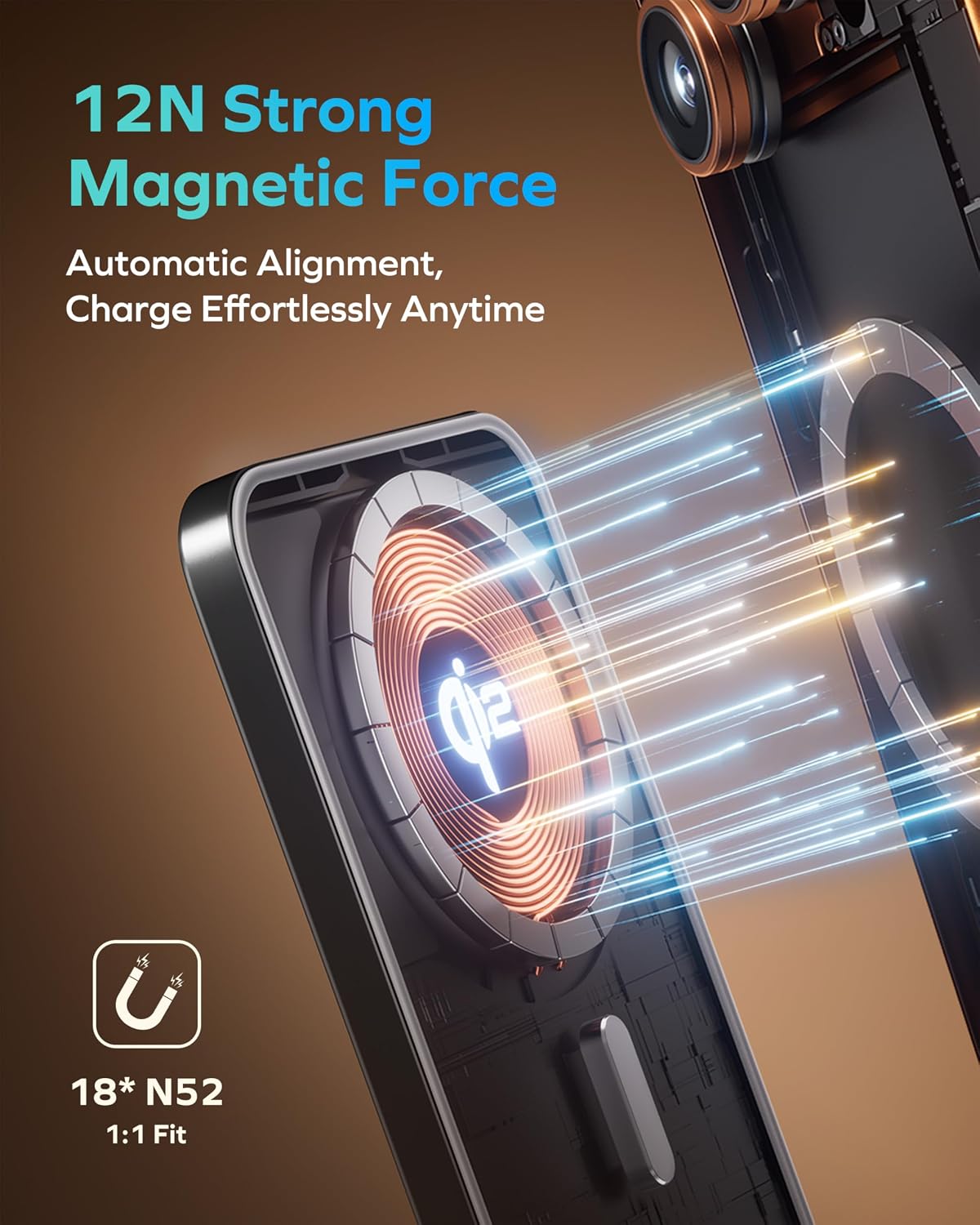MOMAX Qi2 Magnetic Power Bank, 10000mAh Everyday Portable Charger