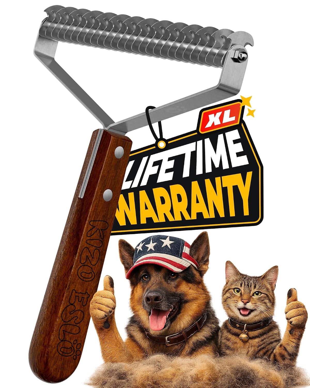 XL+ Undercoat Rake for Dogs & Cats,