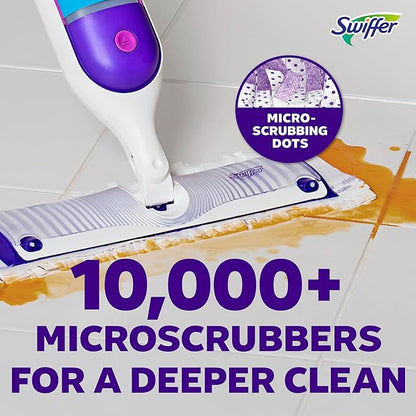 Swiffer PowerMop Mopping Kit for Floor Cleaning, Set Includes 1 Power Mop, 2 Replacement Pads, 1 Liquid Solution Refill, 2 Batteries, No Bucket Needed Electric Spray Cleaner, Multi-Surface and Wood