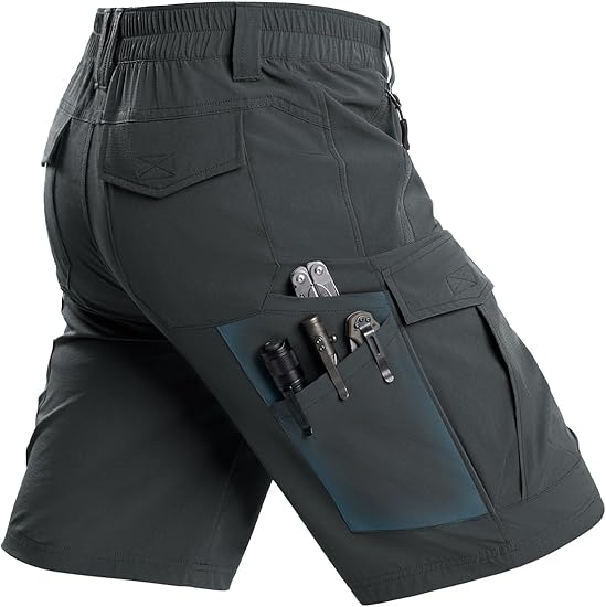Moosehill Hiking Shorts Men 8-Pocket: Cargo Lightweight Quick Dry Water Resistant Stretch for Outdoor Fishing Camping