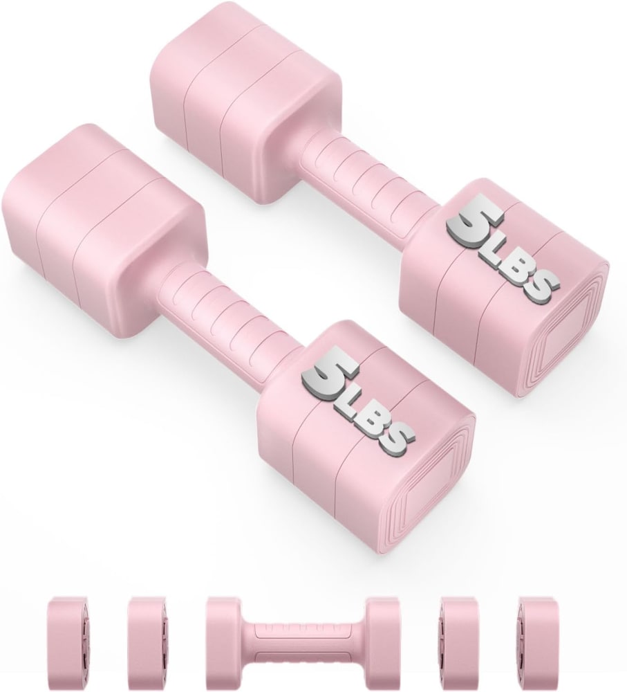 Ragebby Adjustable Dumbbell Set of 2, 10LBS/20LBS/30LBS Adjustable Weight Set, Anti-slip Handle, 3 in 1 Free Weights Dumbbells Set for women at home, 2.2lb,...