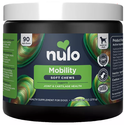 Nulo Functional Dog Hip & Joint Mobility Supplement with MSM and Omega-3, Soft Chews, 90 Count