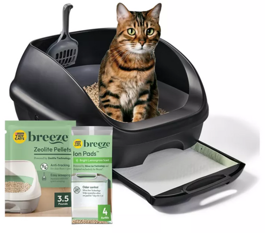 Purina® Tidy Cats Breeze Litter Box System Starter Kit, Includes Litter Box, Ion Pads & Pellets